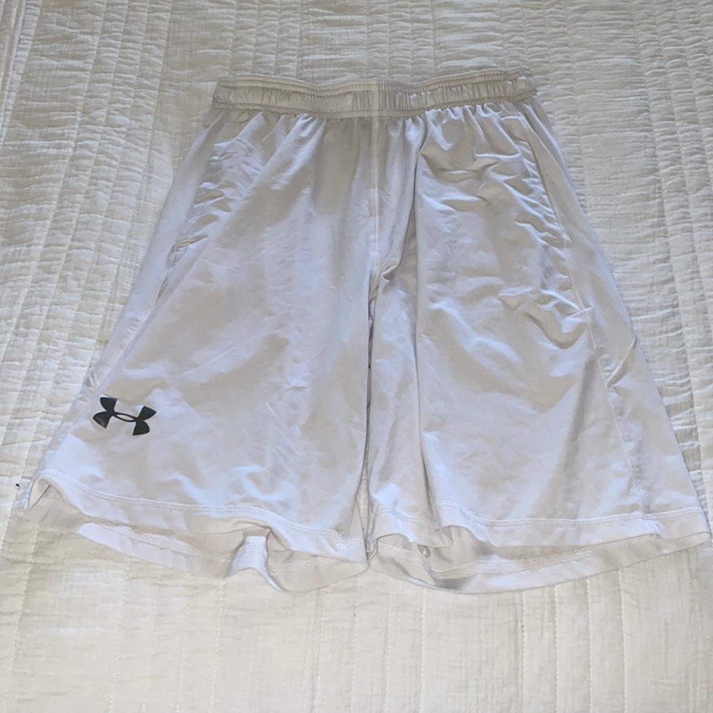 White athletic shorts, size M, great condition